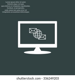 Internet e-mai, envelope lette, Globe. icon. vector design