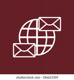 Internet e-mai, envelope lette, Globe. icon. vector design