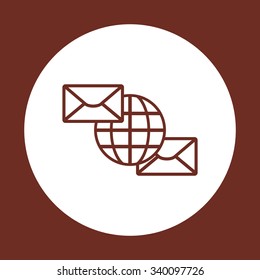 Internet e-mai, envelope lette, Globe. icon. vector design