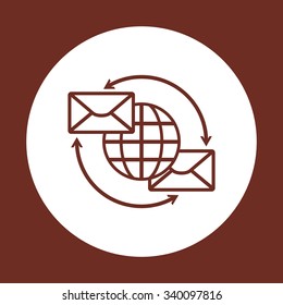 Internet e-mai, envelope lette, Globe. icon. vector design