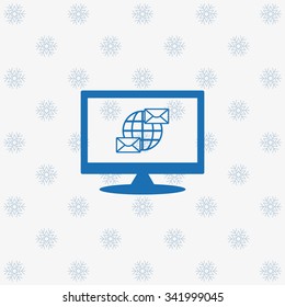 Internet e-mai, envelope lette, Globe. icon. vector design