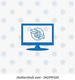 Internet e-mai, envelope lette, Globe. icon. vector design
