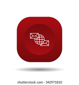 Internet e-mai, envelope lette, Globe. icon. vector design