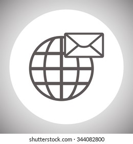 Internet e-mai, envelope lette, Globe. icon. vector design