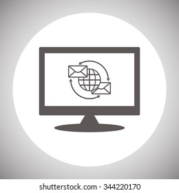 Internet e-mai, envelope lette, Globe. icon. vector design