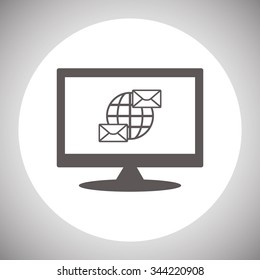Internet e-mai, envelope lette, Globe. icon. vector design