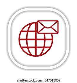 Internet e-mai, envelope lette, Globe. icon. vector design