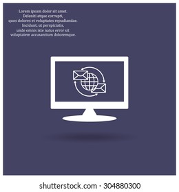 Internet e-mai, envelope letter, Globe. icon. vector design