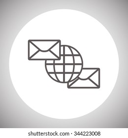 Internet e-mai, envelope letter, Globe. icon. vector design