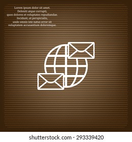 Internet e-mail, envelope latte, Globe. icon. vector design