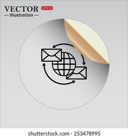 Internet e-mail, envelope letter, Globe, vector illustration, EPS 10