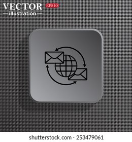 Internet e-mail, envelope letter, Globe, vector illustration, EPS 10
