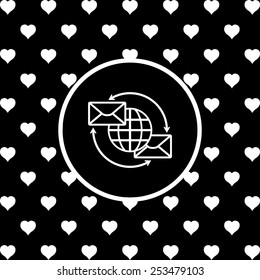 Internet e-mail, envelope letter, Globe, vector illustration, EPS 10