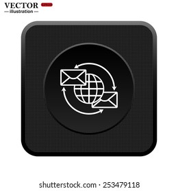 Internet e-mail, envelope letter, Globe, vector illustration, EPS 10