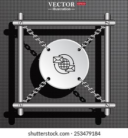 Internet e-mail, envelope letter, Globe, vector illustration, EPS 10