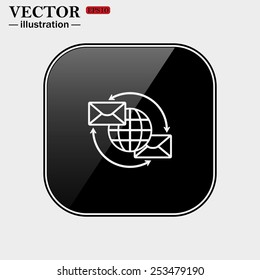 Internet e-mail, envelope letter, Globe, vector illustration, EPS 10