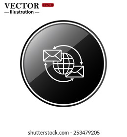 Internet e-mail, envelope letter, Globe, vector illustration, EPS 10