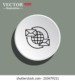 Internet e-mail, envelope letter, Globe, vector illustration, EPS 10