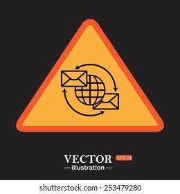 Internet e-mail, envelope letter, Globe, vector illustration, EPS 10