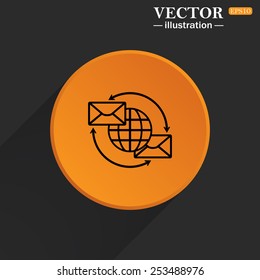 Internet e-mail, envelope letter, Globe, vector illustration, EPS 10