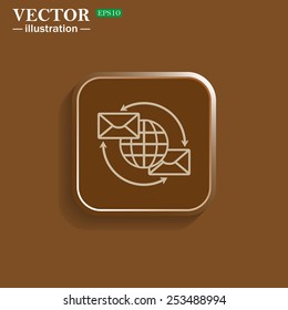 Internet e-mail, envelope letter, Globe, vector illustration, EPS 10