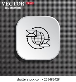 Internet e-mail, envelope letter, Globe, vector illustration, EPS 10