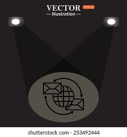 Internet e-mail, envelope letter, Globe, vector illustration, EPS 10