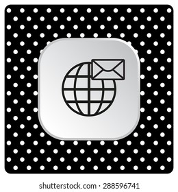 Internet e-mail, envelope letter, Globe. icon. vector design