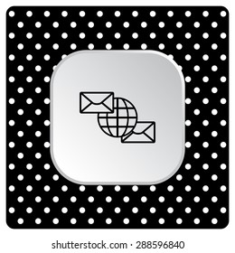 Internet e-mail, envelope letter, Globe. icon. vector design