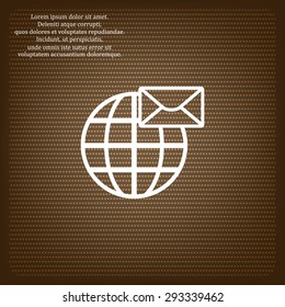 Internet e-mail, envelope letter, Globe. icon. vector design
