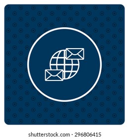 Internet e-mail, envelope letter, Globe. icon. vector design