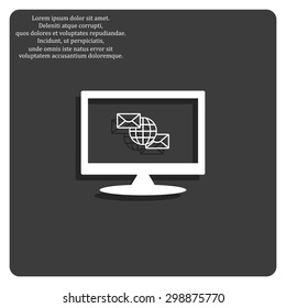 Internet e-mail, envelope letter, Globe. icon. vector design