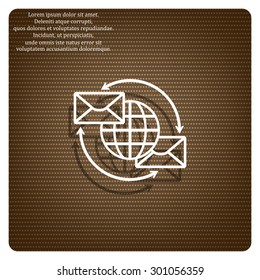 Internet e-mail, envelope letter, Globe. icon. vector design