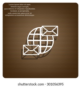 Internet e-mail, envelope letter, Globe. icon. vector design
