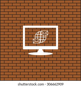 Internet e-mail, envelope letter, Globe. icon. vector design