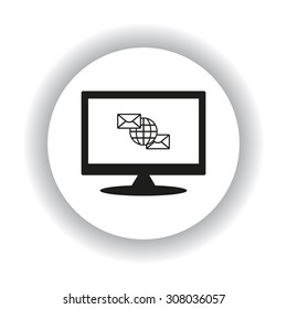 Internet e-mail, envelope letter, Globe. icon. vector design