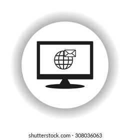 Internet e-mail, envelope letter, Globe. icon. vector design
