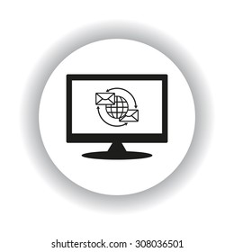 Internet e-mail, envelope letter, Globe. icon. vector design