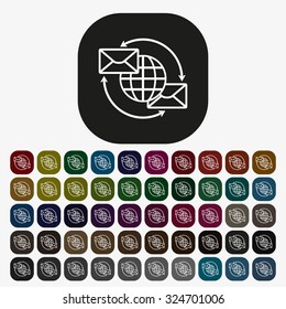 Internet e-mail, envelope letter, Globe. icon. vector design