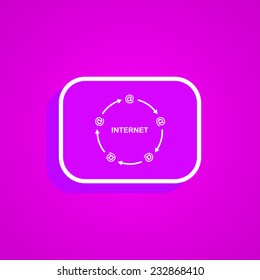 Internet e-mail icon on a pink background