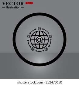 Internet e-mail, planet,  vector illustration, EPS 10
