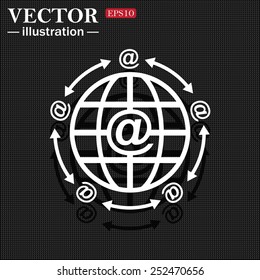 Internet e-mail, planet,  vector illustration, EPS 10