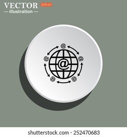 Internet e-mail, planet,  vector illustration, EPS 10