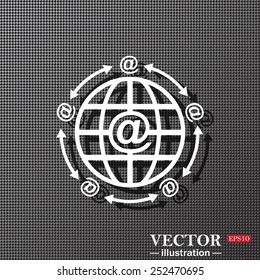Internet e-mail, planet,  vector illustration, EPS 10