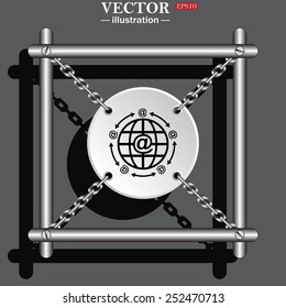 Internet e-mail, planet,  vector illustration, EPS 10