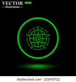 Internet e-mail, planet,  vector illustration, EPS 10