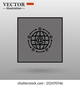 Internet e-mail, planet,  vector illustration, EPS 10