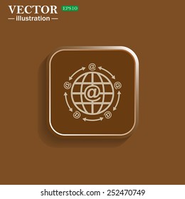 Internet e-mail, planet,  vector illustration, EPS 10