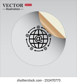 Internet e-mail, planet,  vector illustration, EPS 10