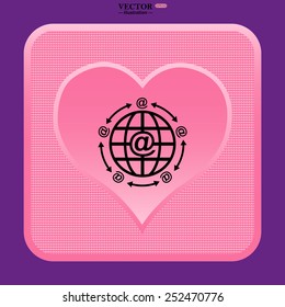 Internet e-mail, planet,  vector illustration, EPS 10